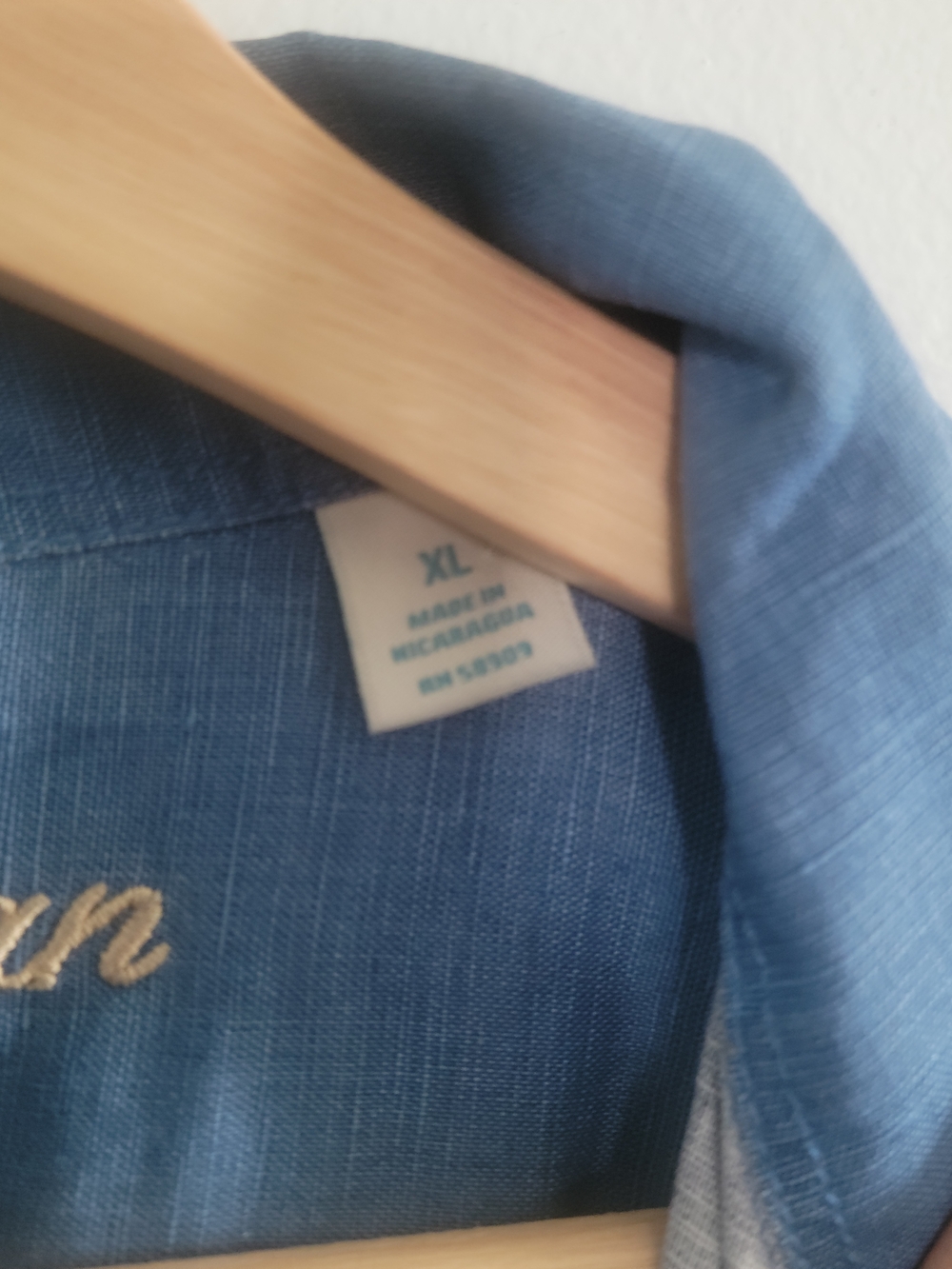 CARIBBEAN Linen Blend Short-Sleeve Button-Down Shirt Blue XL Resortwear - Picture 5 of 9